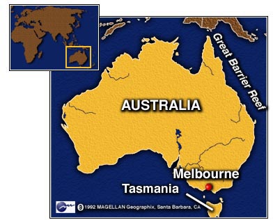 australia.tasmania map