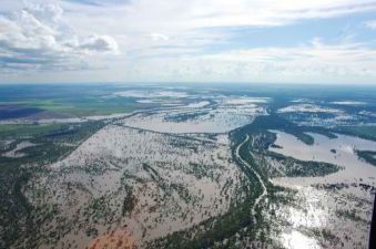 Balonne River in Queensland flood